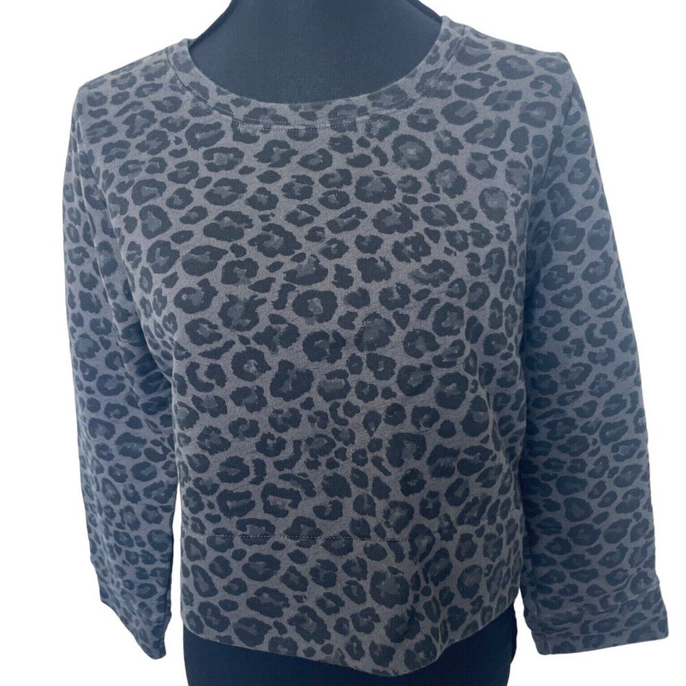 Osklen women's black ecofashion animal print cropped pullover sweatshirt Sz L